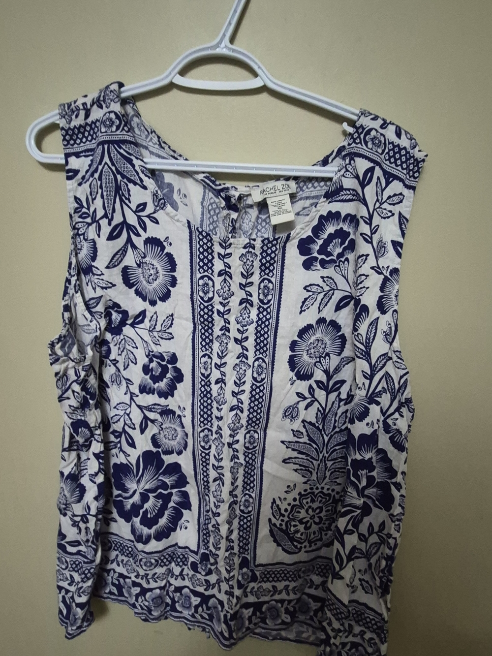 Rachel Zoe Navy Floral Print Sleeveless Tank